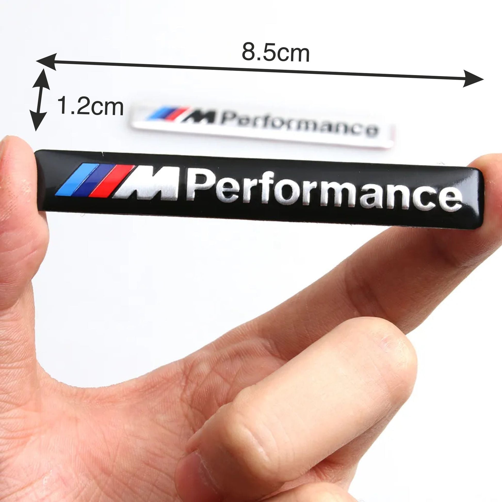 3D M Performance Badge Emblem| 1.2cm x 8.5cm | All Vehicle Exterior Decorative Logo, Self - Adhesive - STICKER_M_PERFORMANCE