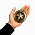 3D Metal Texas Edition Badge Emblem| 7.5cm x 7.5cm | All Vehicle Exterior Decorative Logo, Self - Adhesive - STICKER_TEXAS_BRNZ