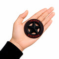3D Metal Texas Edition Badge Emblem| 7.5cm x 7.5cm | All Vehicle Exterior Decorative Logo, Self - Adhesive - STICKER_TEXAS_BLK_RED
