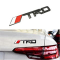 3D TRD White/Red Logo Car Badge Emblem | 14.2cm x 2.2cm | All Vehicle Exterior Decorative Logo, Self - Adhesive - STICKER_TRD_B