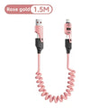 4 - in - 1 Fast Charging Coiled Cable – USB & Type - C to Lightning/Type - C, 1.5M - CABLE_SPR-ROG