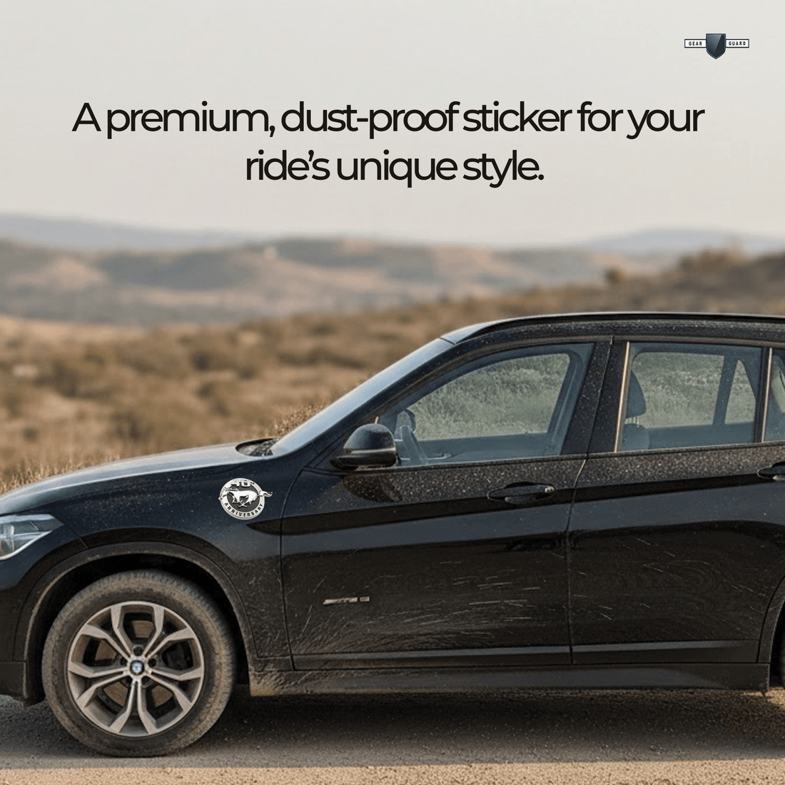 40th Anniversary Mustang Logo Car Badge Emblem | 6cm x 6cm | All Vehicle Exterior Decorative Logo, Self - Adhesive - STICKER_40TH_ANNI