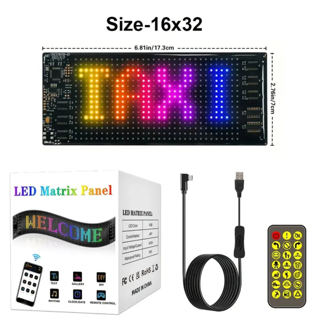 LED Matrix Panel-Soft Screen, Remote Control And APP Control, DIY Animation/text Flexible LED