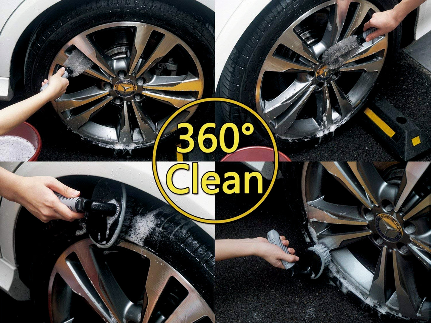 [2 PCS] Car Wheel & Rim Cleaning Brush Kit