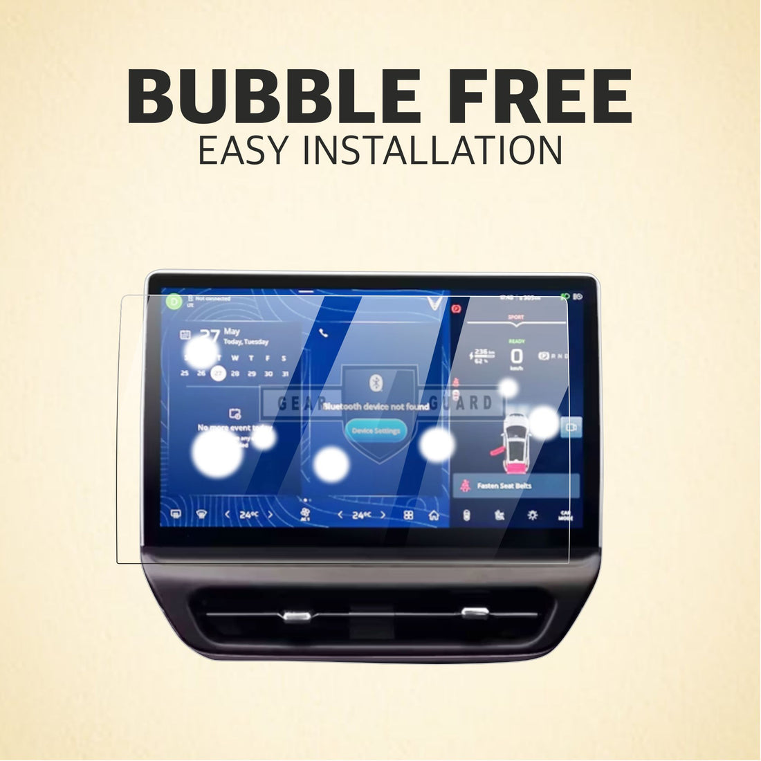 Vinfast VF6 Clear 12.9inch infotainment system protection film unbreakable guard tempered glass 