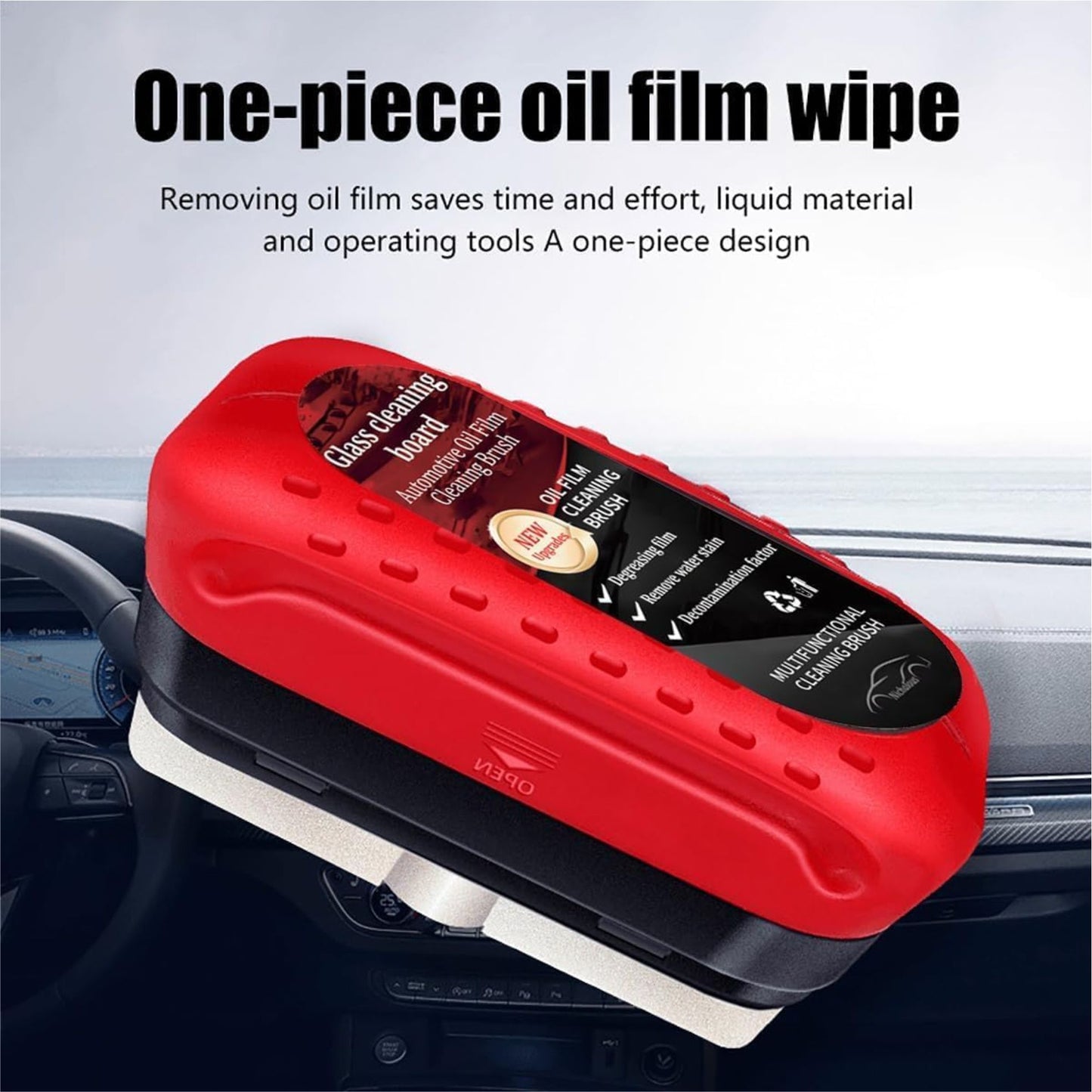 Car Glass Oil Film Removal Cleaner | Anti fog liquid brush