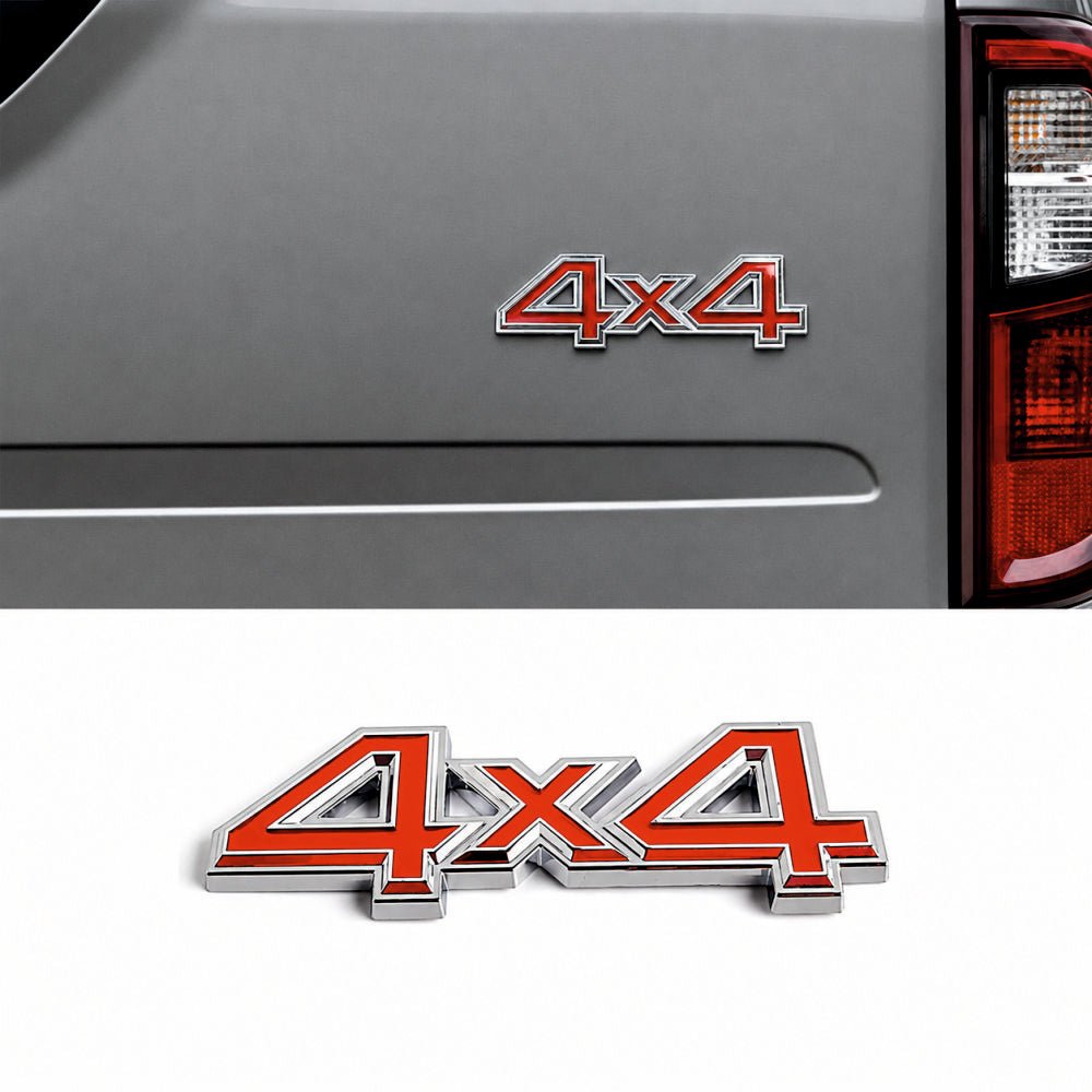 4x4 Off-Road 3D Metal sticker - 11cm x 3.5cm -STICKER_4X5_RED