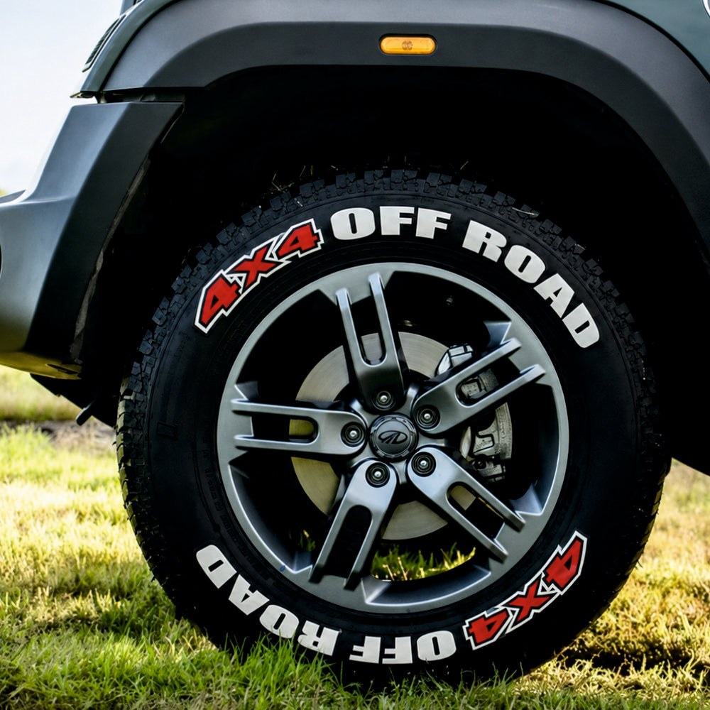Permanent Tyre Sticker For All Cars & SUV - 4x4 OFF ROAD