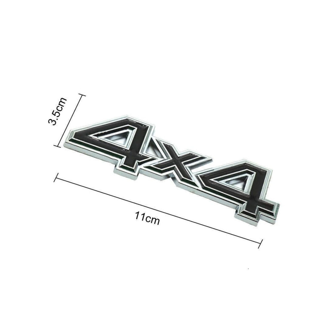 4x4 Off-Road Chrome & Black 3D Emblem | 11cm x 3.5cm | All Vehicle Exterior Decorative Logo, Self-Adhesive