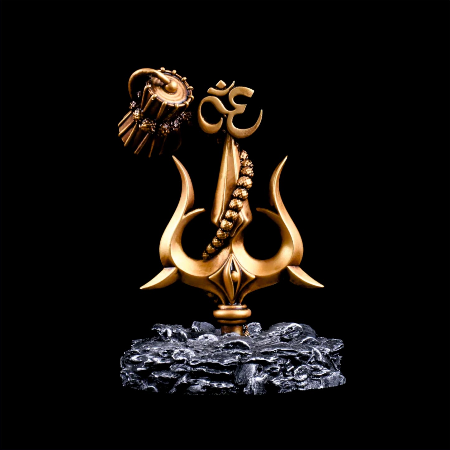 Lord Shiva Trishul with Damru Car Dashboard Accessories