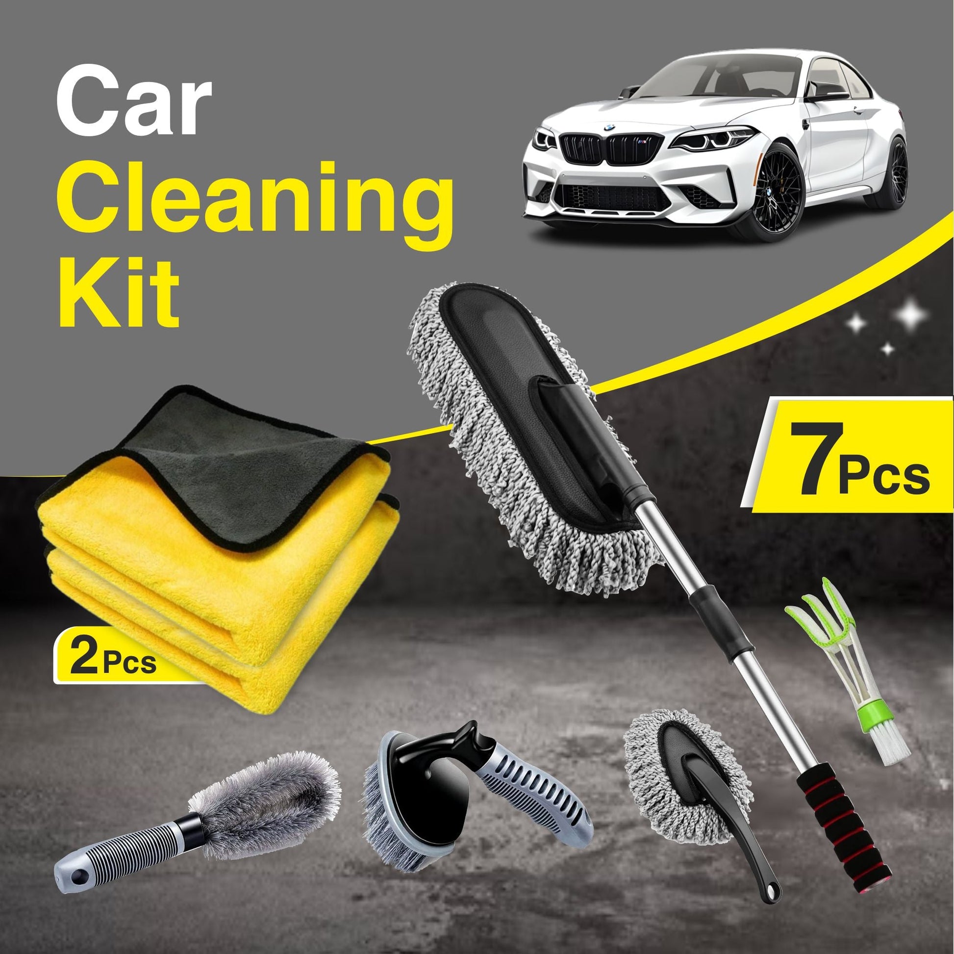 7 - in - 1 Car Cleaning Kit–New Year Sale - Complete Car Care Essentials - 7IN1CLEAN