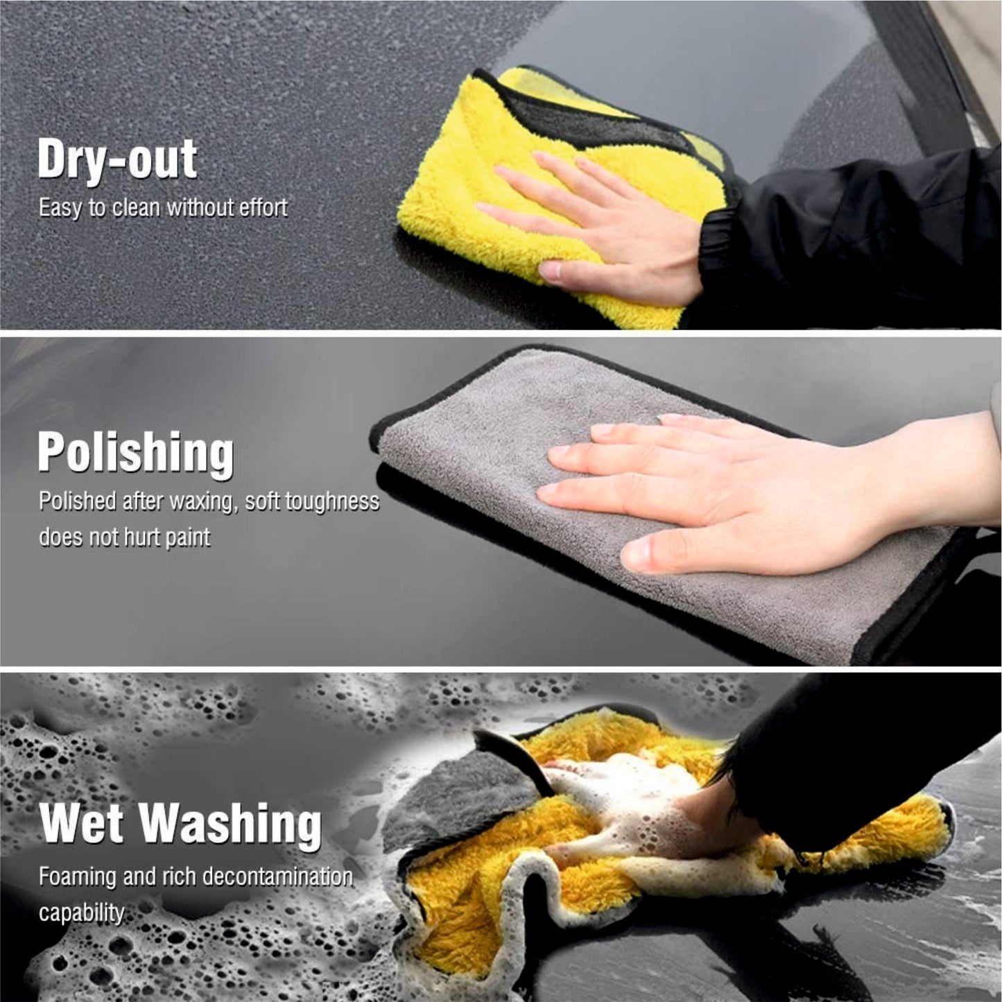 Microfiber Cleaning Cloth 400 GSM Size 40x40cm | Towel Perfect for Bike | Cars Both Interior and Exterior