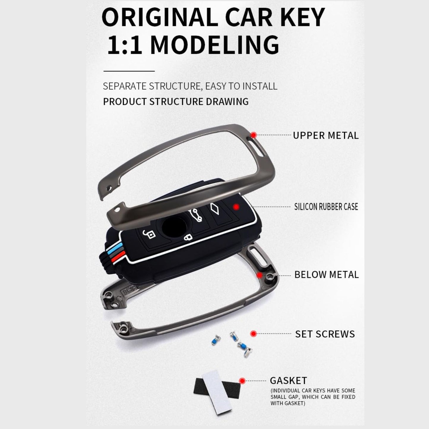 Car Metal Shape Key Cover For Hyundai Cars