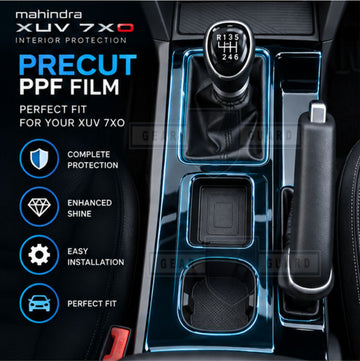 Mahindra XUV 7XO Gear Console Precut PPF Film - [HAND BRAKE]