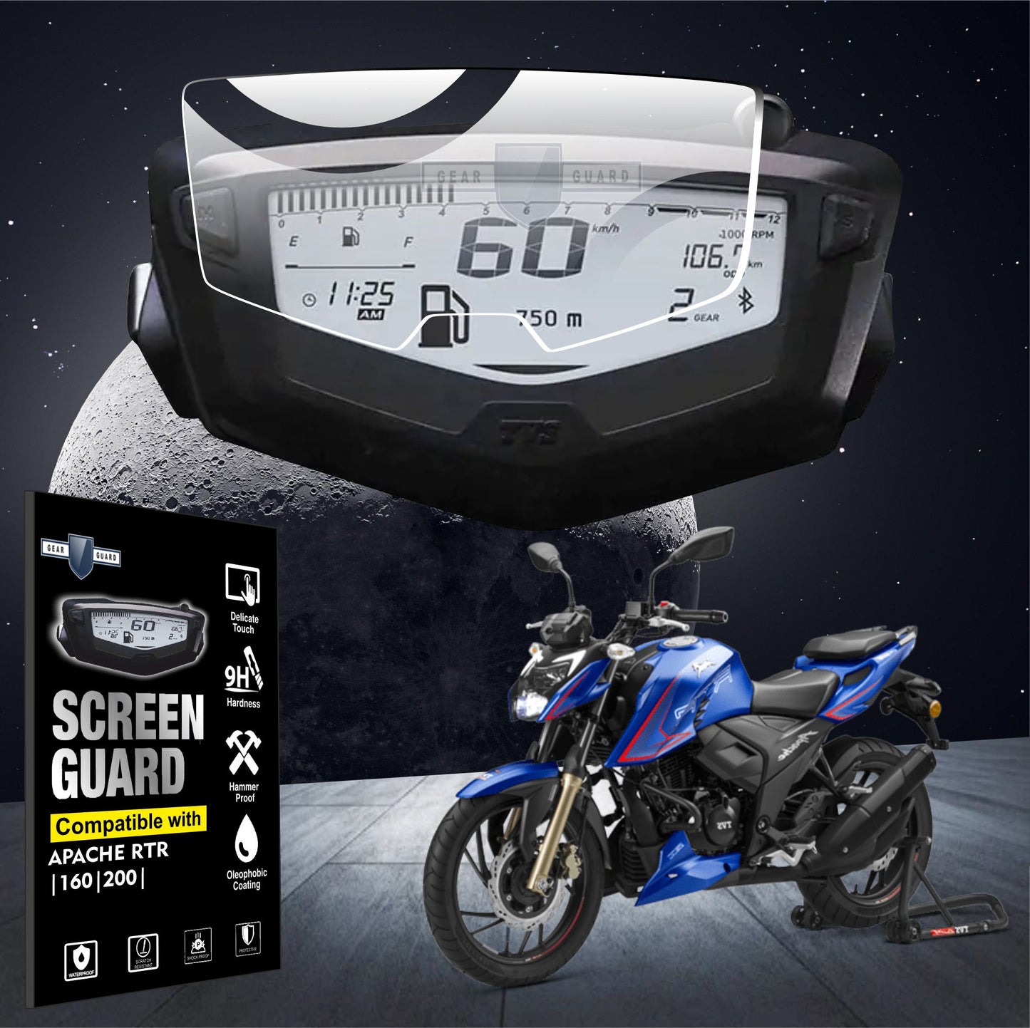 TVS Apache RTR 160, 200 Accessories Speedometer Screen Guard