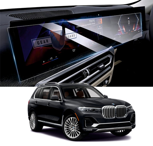 BMW x7 Full Touch Screen Infotainment System Protector Guard protection film tempered glass HD 9h Hardness film Digital Meter m4 