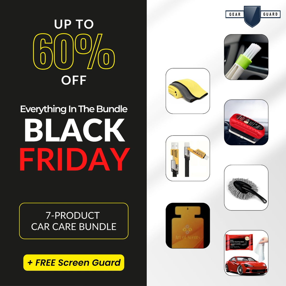 Black Friday Deal: Clean, Charge, Protect — Free Infotainment Screen Guard