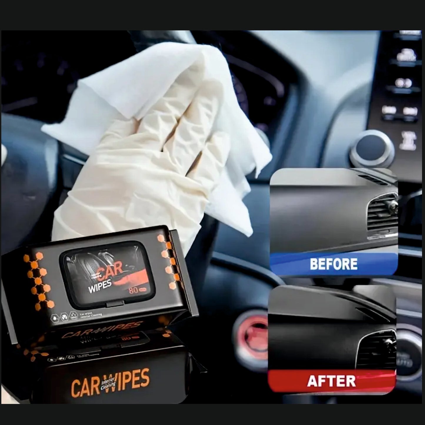 Car Cleaning Wipes | Wet Tissue Paper fo Car Washing | Car Cleaning Accessories - 80Pcs