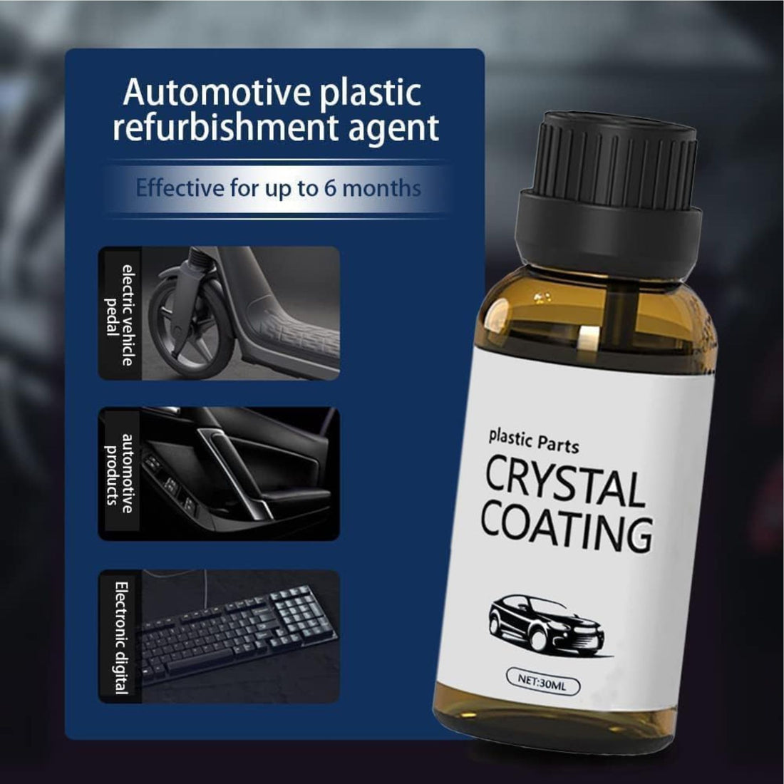 Crystal coating car interior polish shine cleaning black new 