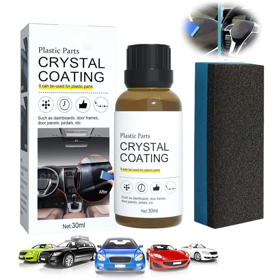 Crystal coating car interior polish shine cleaning black new 