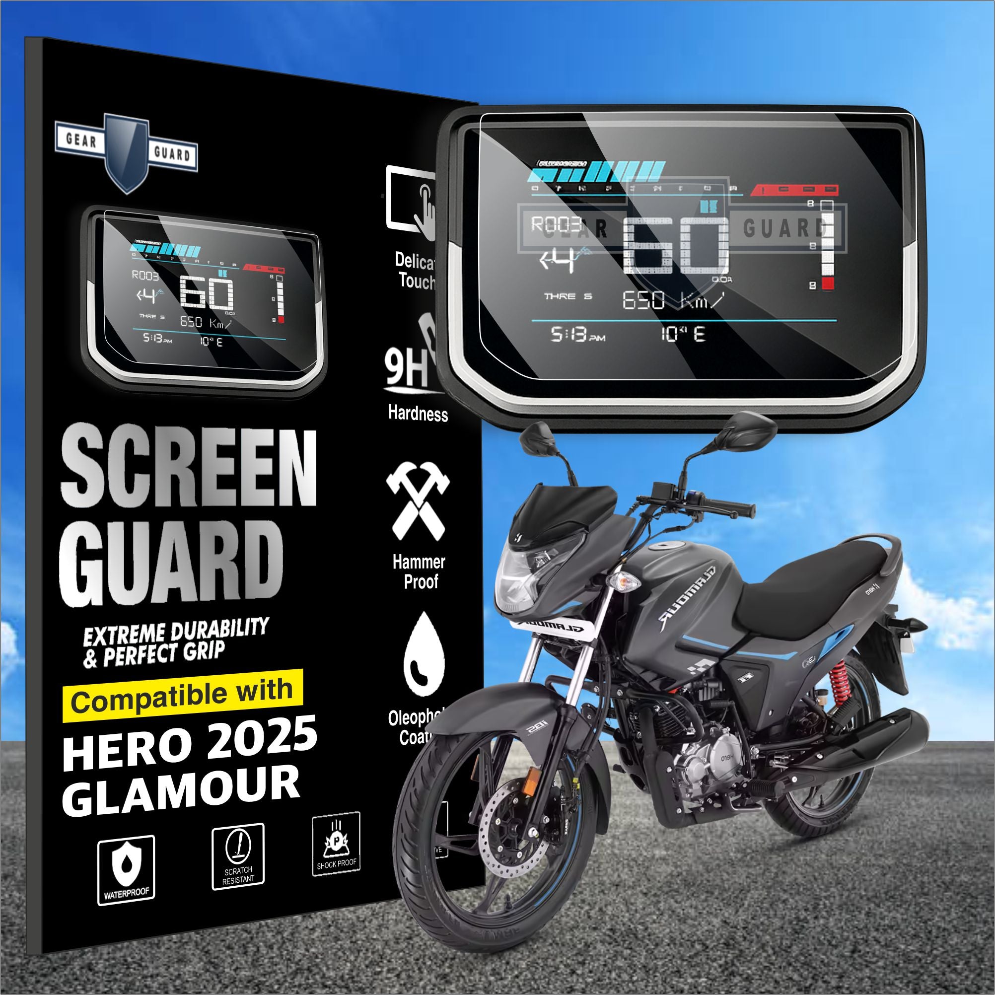 Hero Glamour X 125 (2025) Instrument Cluster Screen Guard