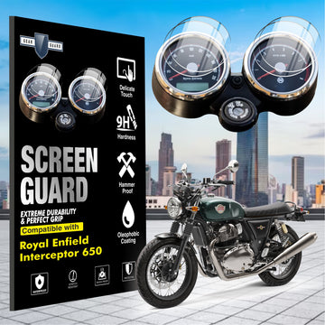 [2 Pack] Royal Enfield Interceptor 650 Bike Accessories Instrument Cluster Screen Guard