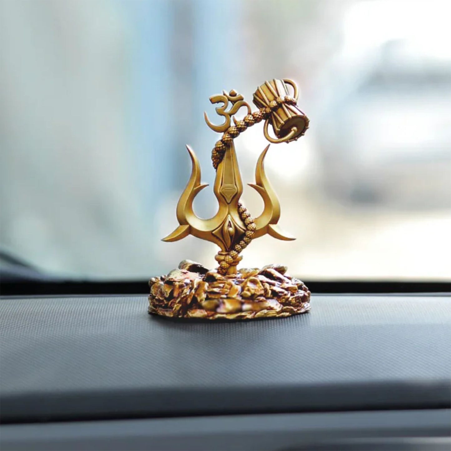 Lord Shiva Trishul with Damru Car Dashboard Accessories