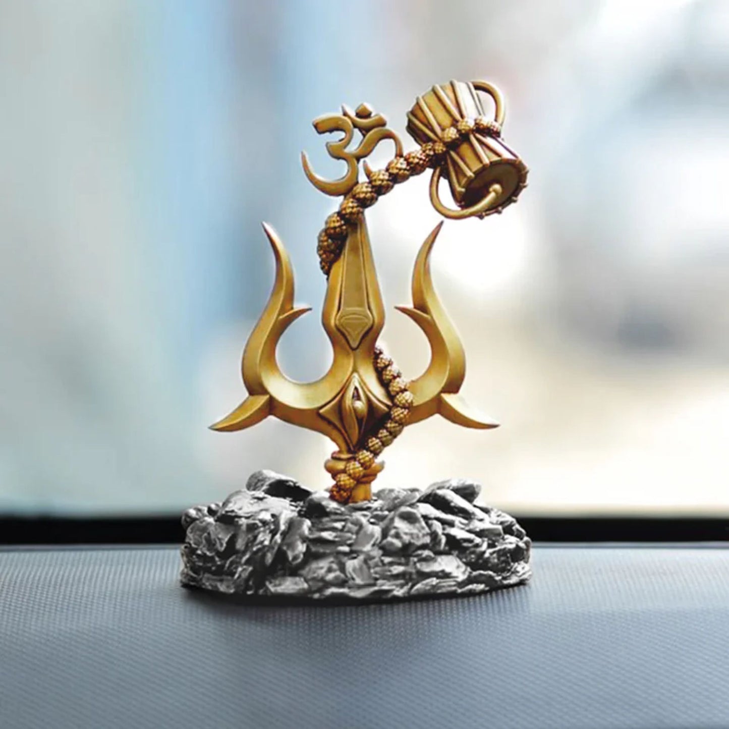 Lord Shiva Trishul with Damru Car Dashboard Accessories