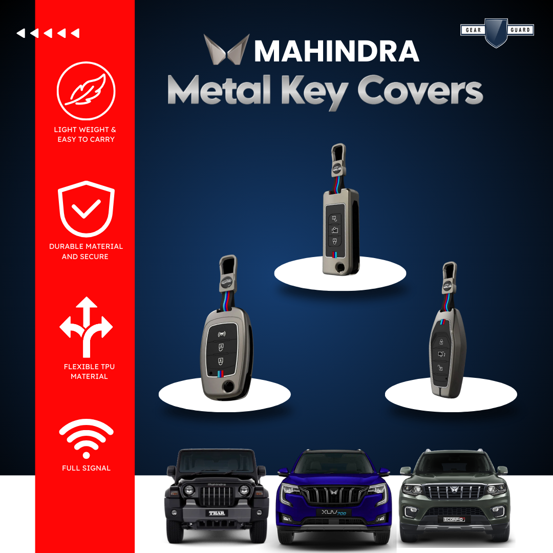 Car Metal Shape Key Cover For Mahindra Cars