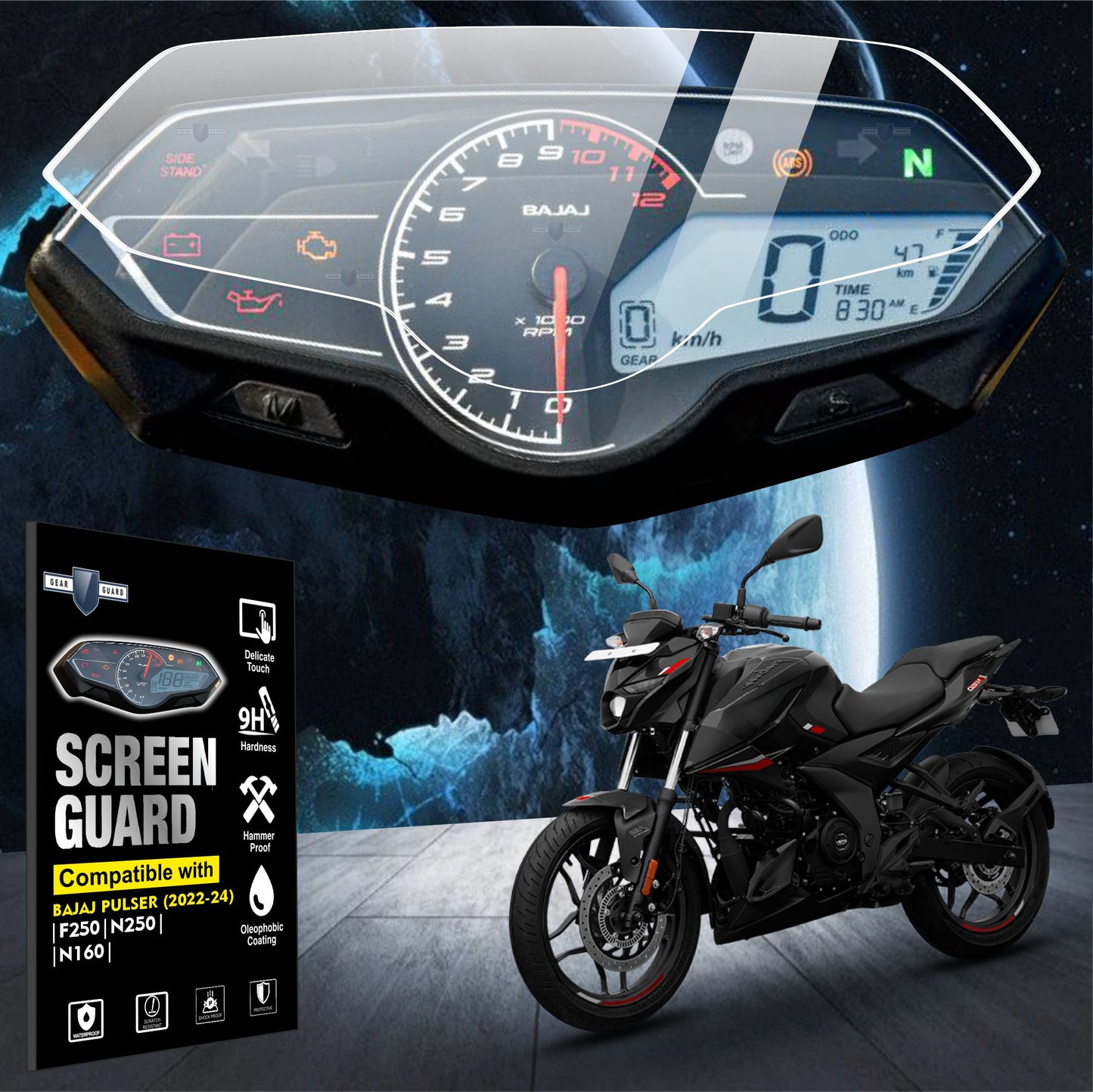 Bajaj Pulsar F250 N250 N160 Accessories speedometer screen guard