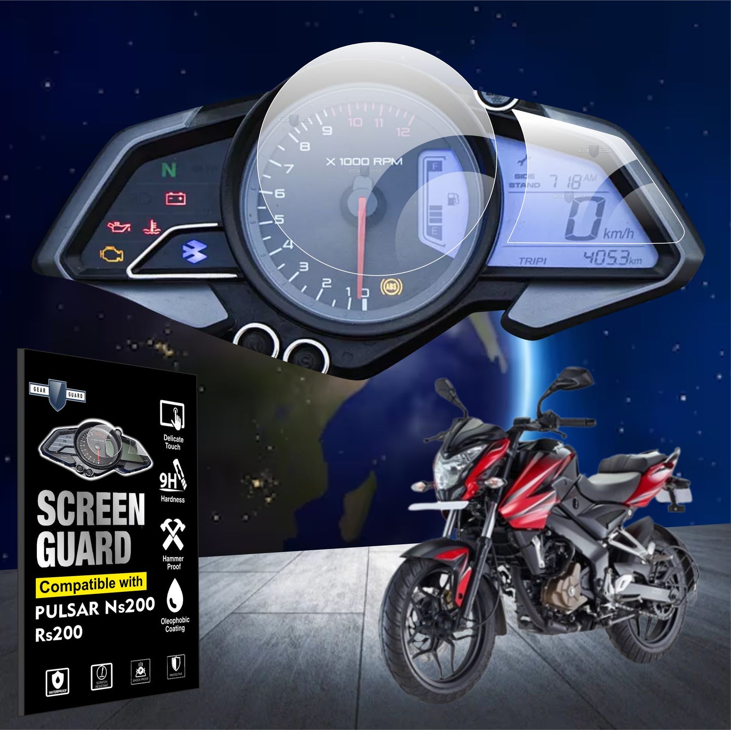 Bajaj Pulsar NS200 RS200 Accessories Speedometer Screen Guard