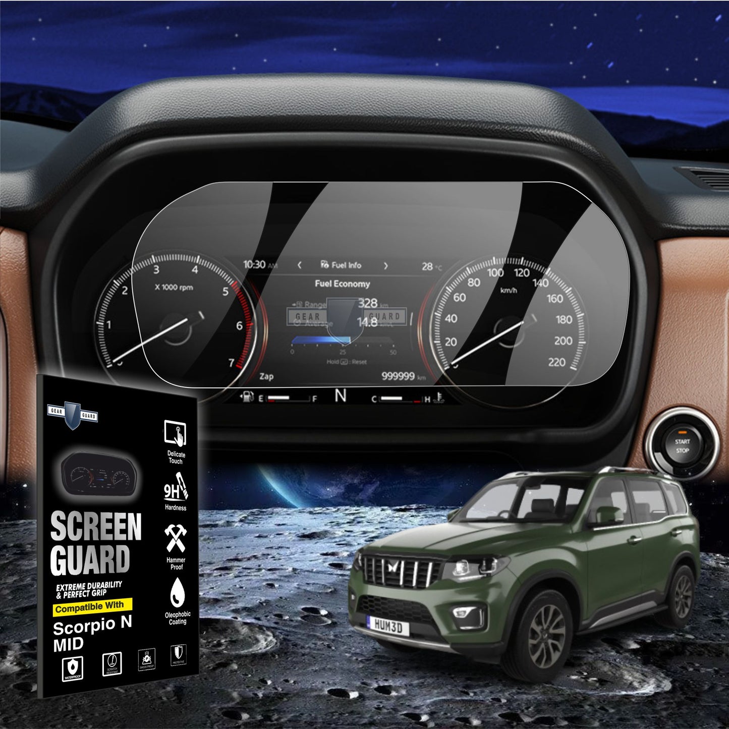 Mahindra Scorpio N Instrument Cluster | MID Screen Guard [2022-2024]