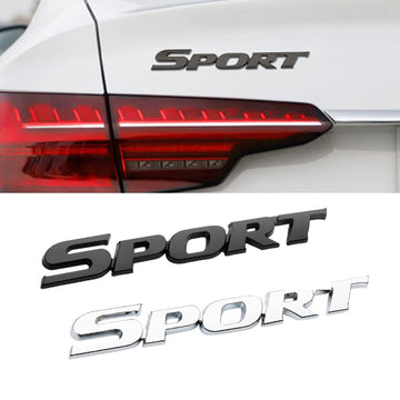 3D Sport Car Badge Emblem | 6.7cm x 2.9cm | All Vehicle Exterior Decorative Logo, Self-Adhesive