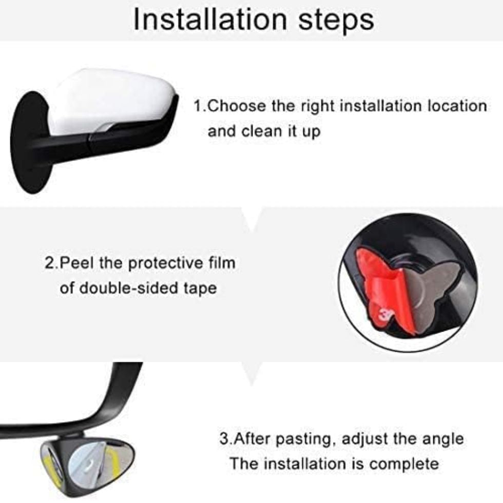 Adjustable 360 Degree Wide Angle Car Rear View Blind Spot Mirror - MIRROR_LR