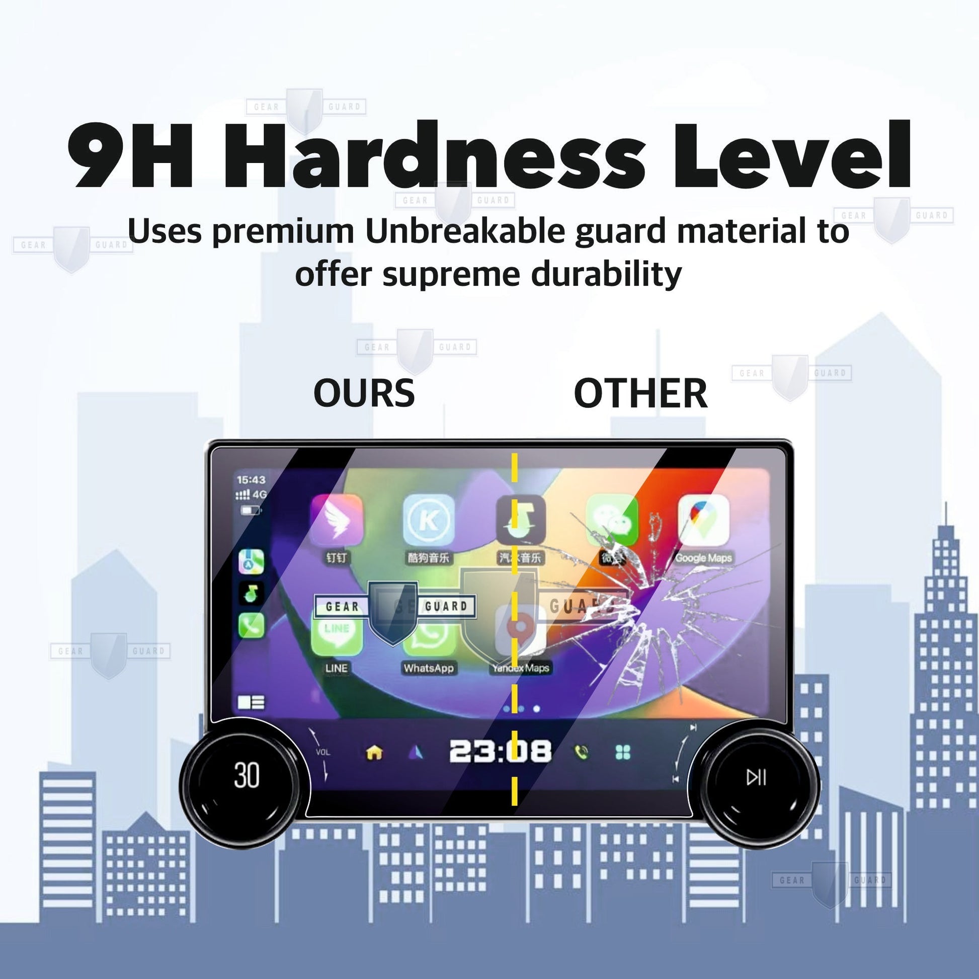 Aftermarket Android Diamond 10.1 Inch 2K Infotainment System Touch Screen Guard - M10C_AFTERMARKET