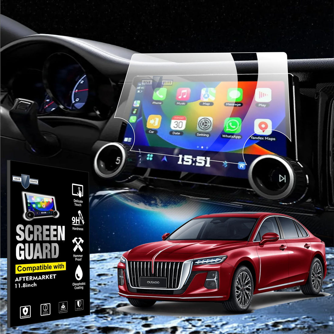 Aftermarket Android Diamond 11.8 Inch 2K Infotainment System Touch Screen Guard [2023 - 2026] - M11C_AFTERMARKET