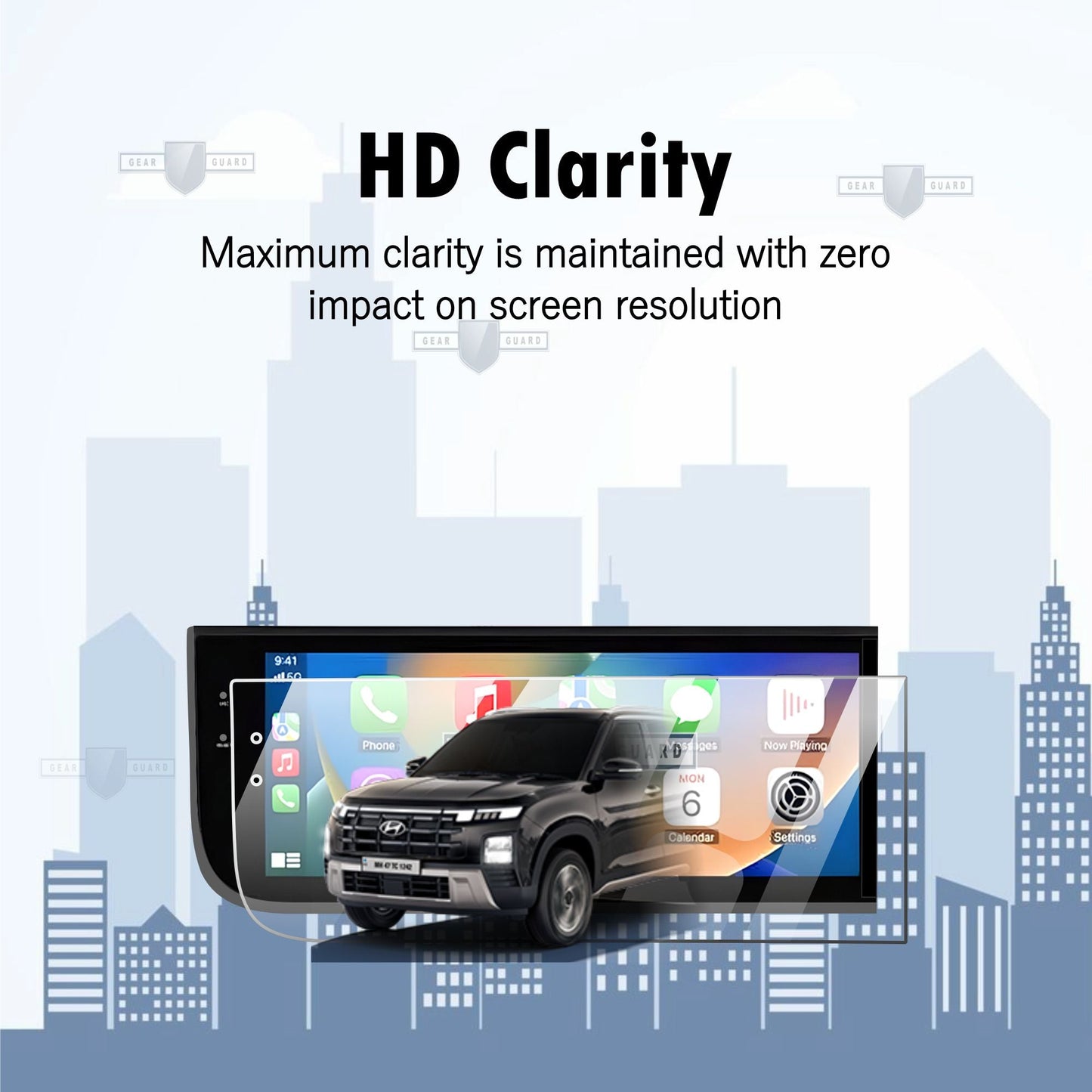 Aftermarket Screen Guard For Hyundai Creta 2024 Facelift 12.3 inch Infotainment System - M12 - 3C_AFTER_MARKET - 1