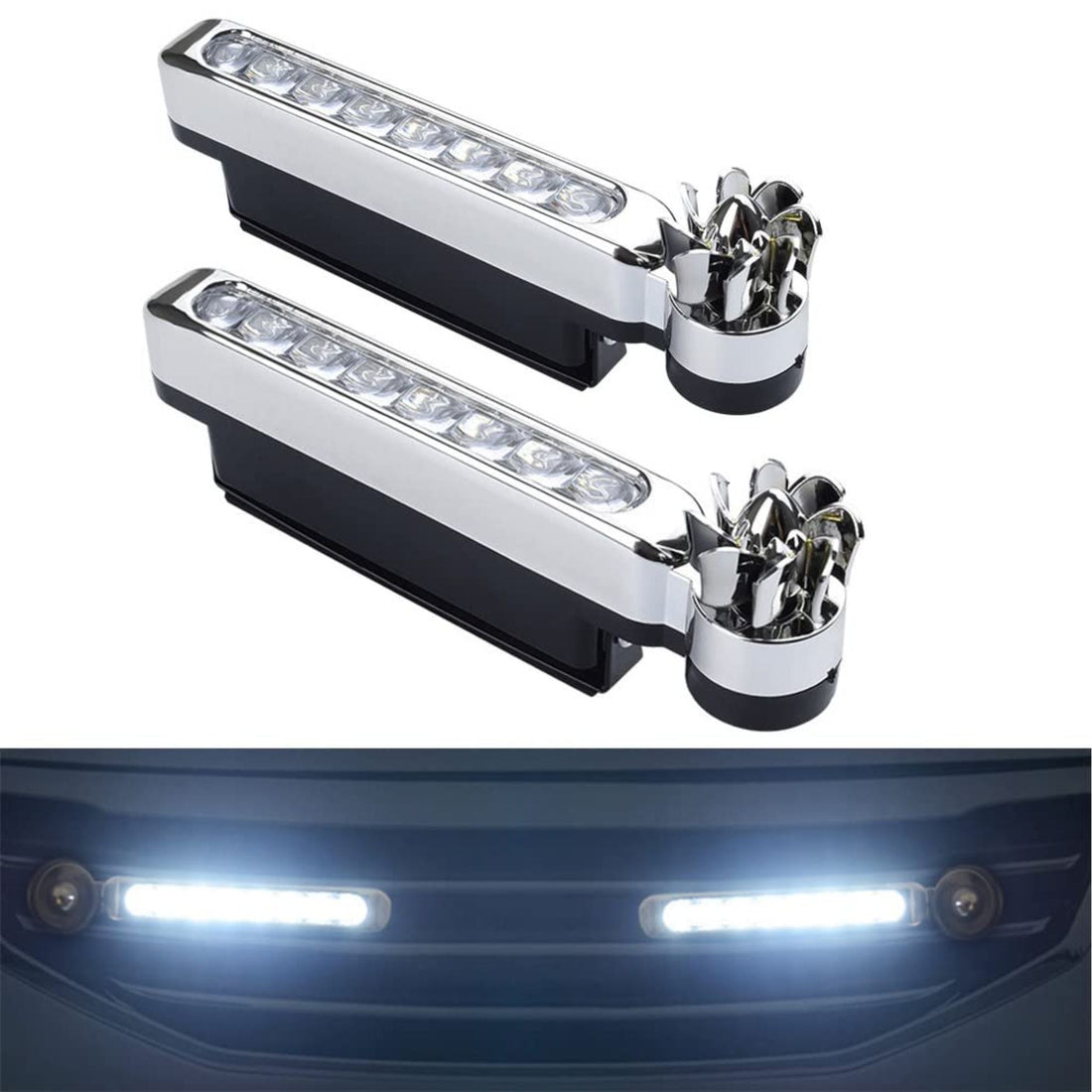 All Car Wind Power Daytime Running Light, 8 - LED (Pack of 2) - WIND_LIGHT