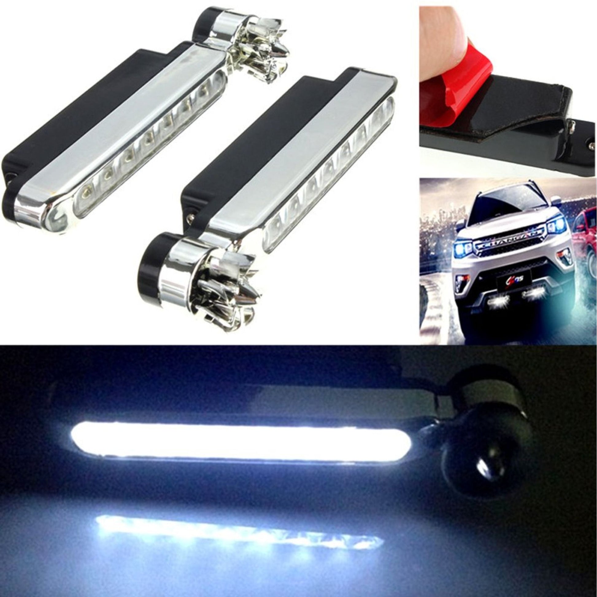 All Car Wind Power Daytime Running Light, 8 - LED (Pack of 2) - WIND_LIGHT