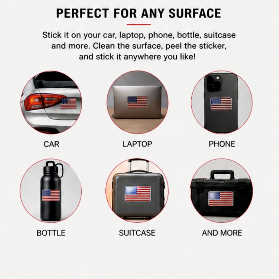 American Flag 3D Metal Sticker Emblem - STICKER_US_FLAG