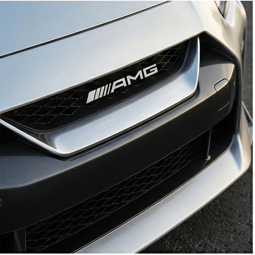AMG 3D Metal Sticker Silver & Black - 18cm x 2.5cm - STICKER_AMG