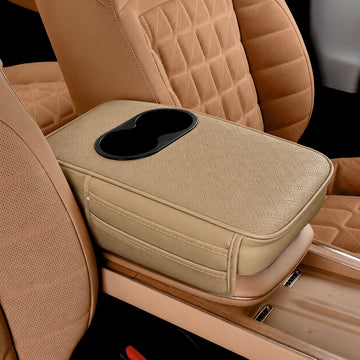Car Armrest Cushion with Cup Holder