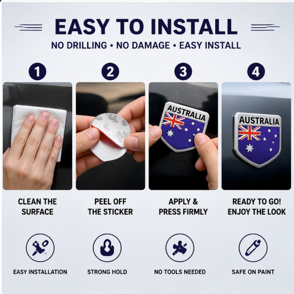 Australia Flag 3D Metal Sticker - STICKER_ASUSTRALIA_FLAG