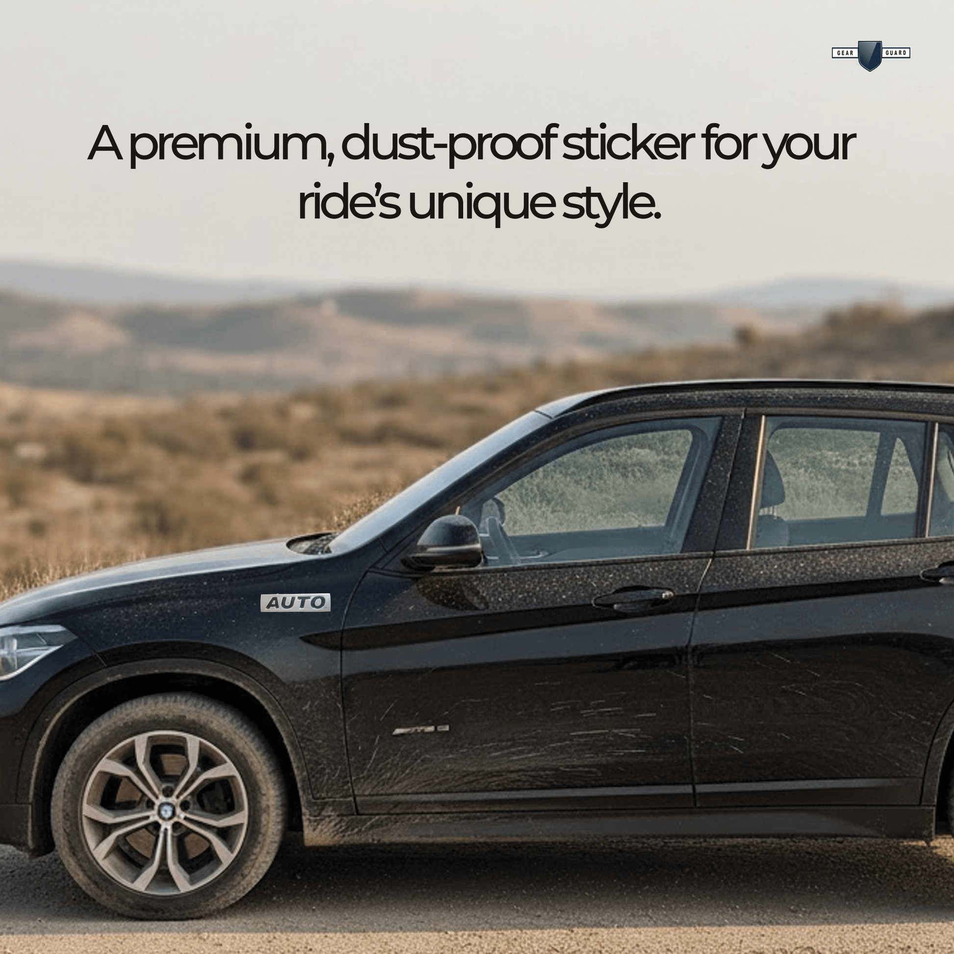 AUTO 3D Logo Car Badge Emblem | 8cm x 2cm | All Vehicle Exterior Decorative Logo, Self - Adhesive - STICKER_AUTO_SIL_BLK