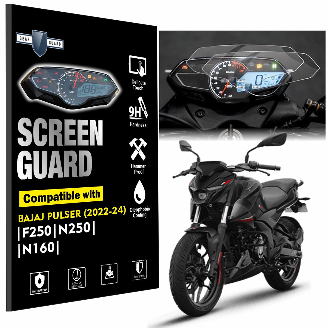 Bajaj Pulser F250 N250 N160 Accessories speedometer screen guard - CLEAR_N250