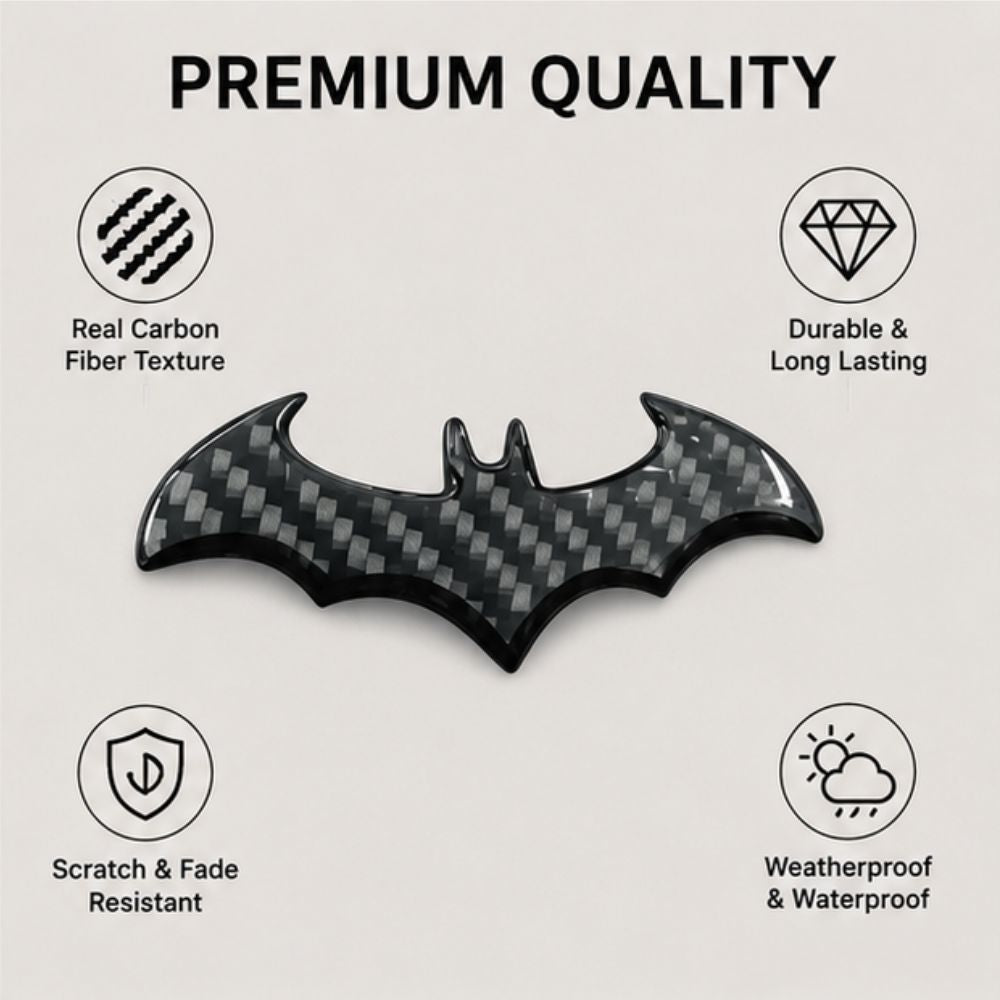 Batman Carbon Gel Finish Fiber 3D Sticker - BATMAN_CARBON_FIBER