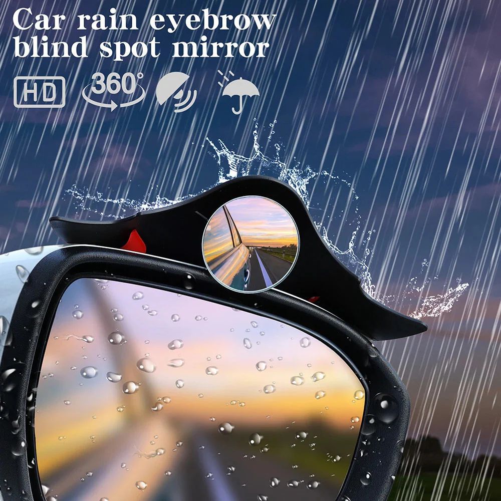 Batman Style Car Mirror Rain Guard with Convex Mirror (Pack of 2) - EYEBROW_BATMAN