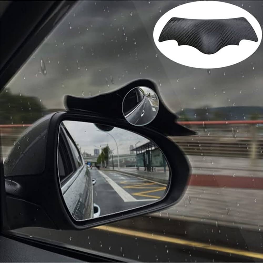 Batman Style Car Mirror Rain Guard with Convex Mirror (Pack of 2) - EYEBROW_BATMAN