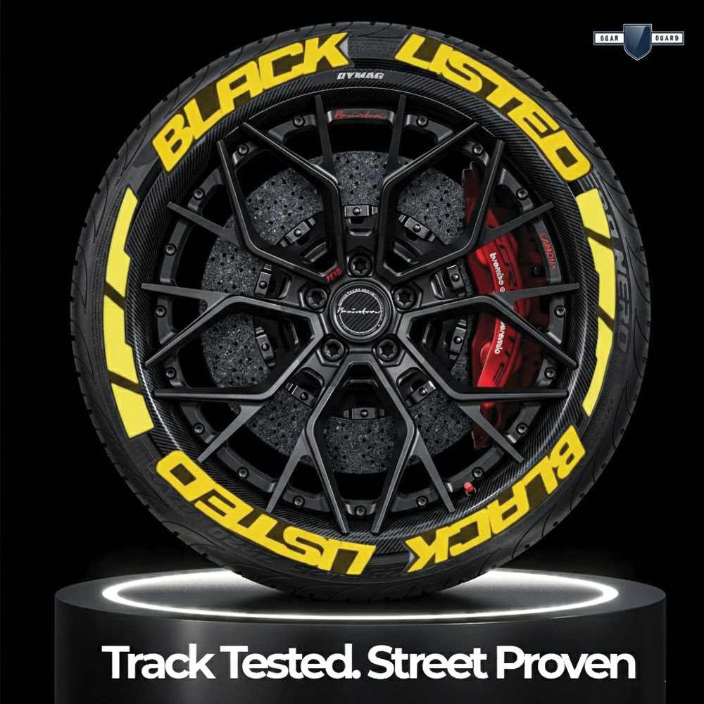 Permanent Tyre Sticker For All Cars & SUV - Black Listed