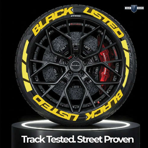 Permanent Tyre Sticker For All Cars & SUV - Black Listed